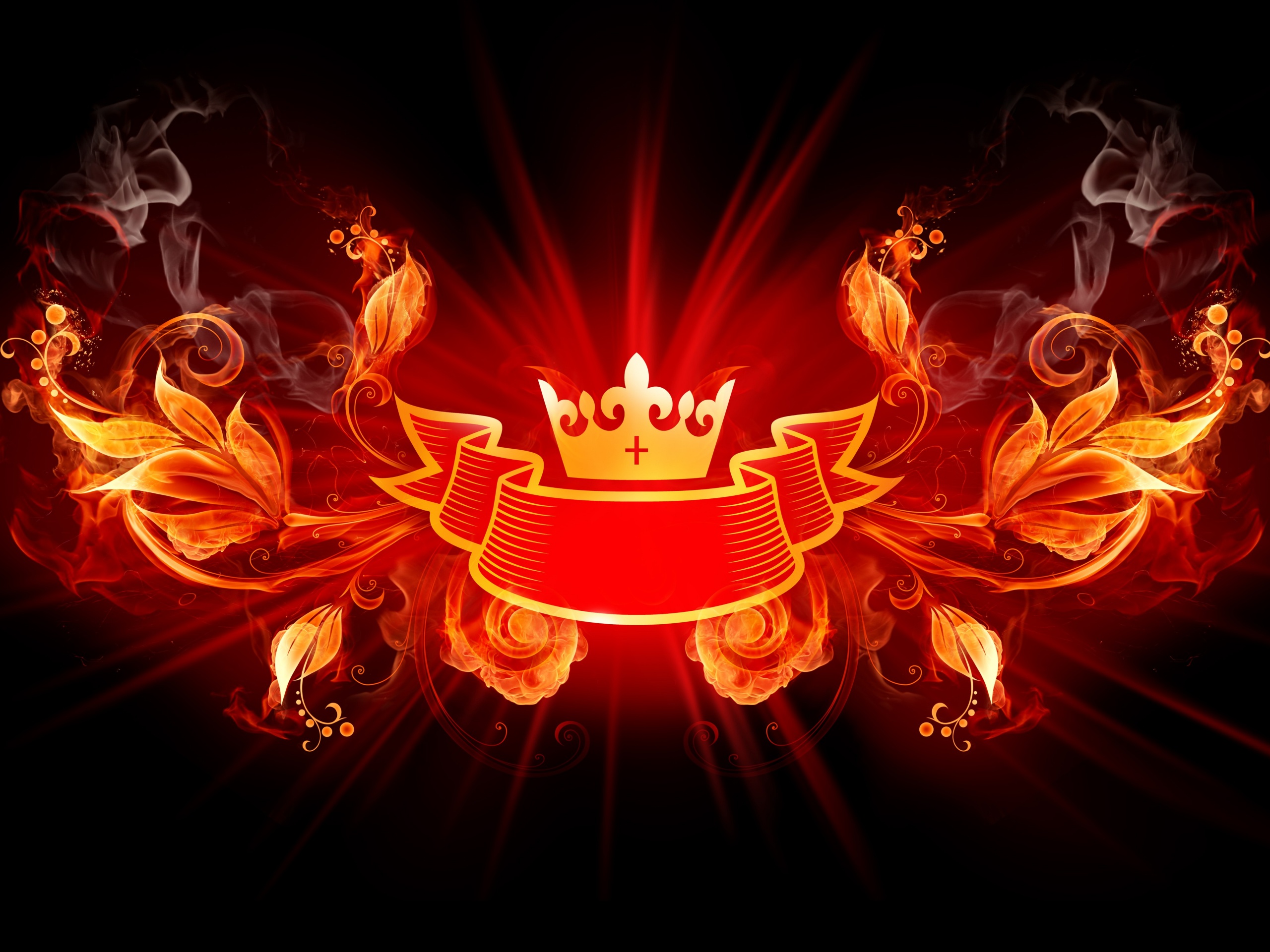 Пламенные цветы обои