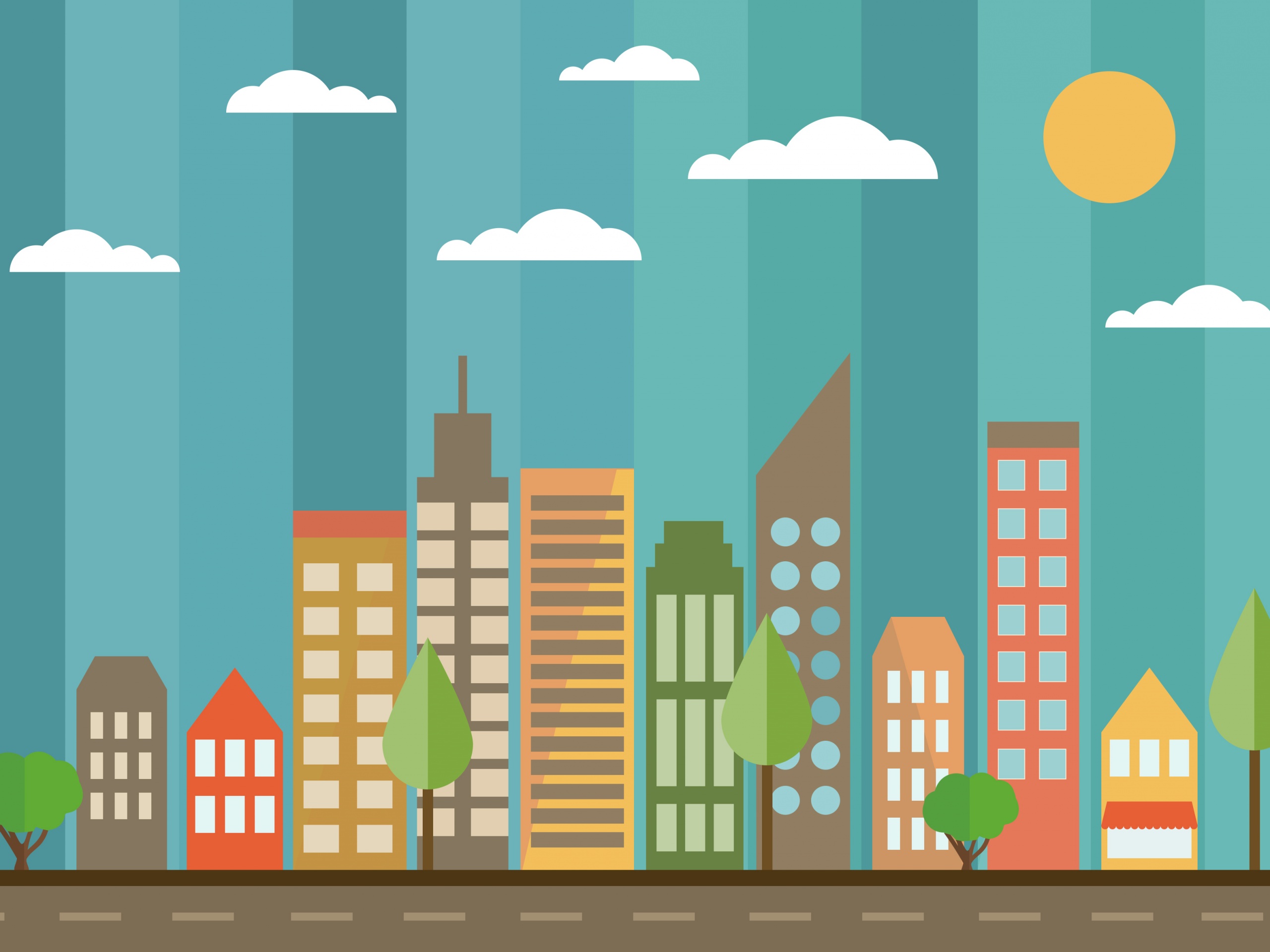 Векторный рисунок города обои