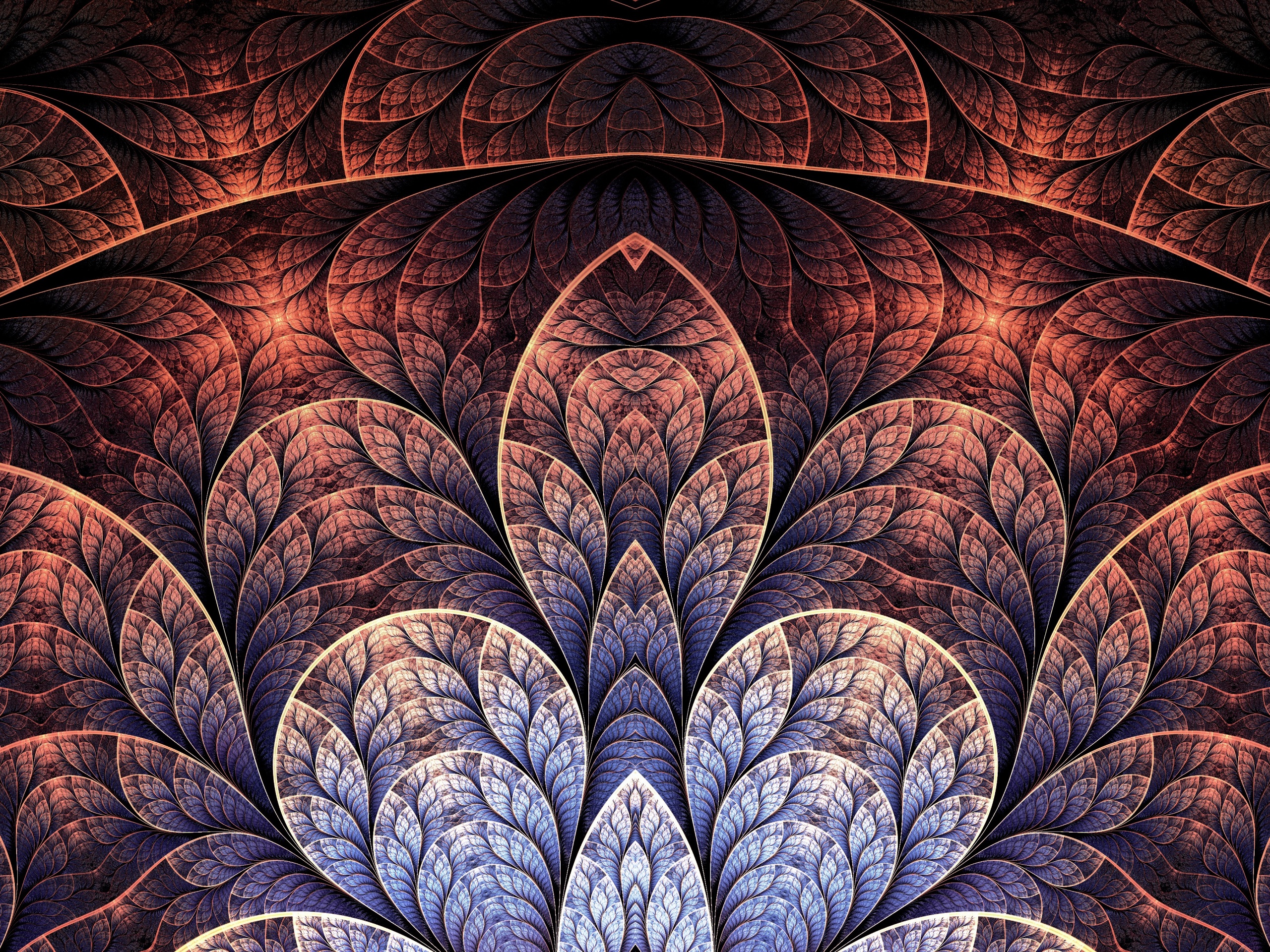 Фрактальные листья обои