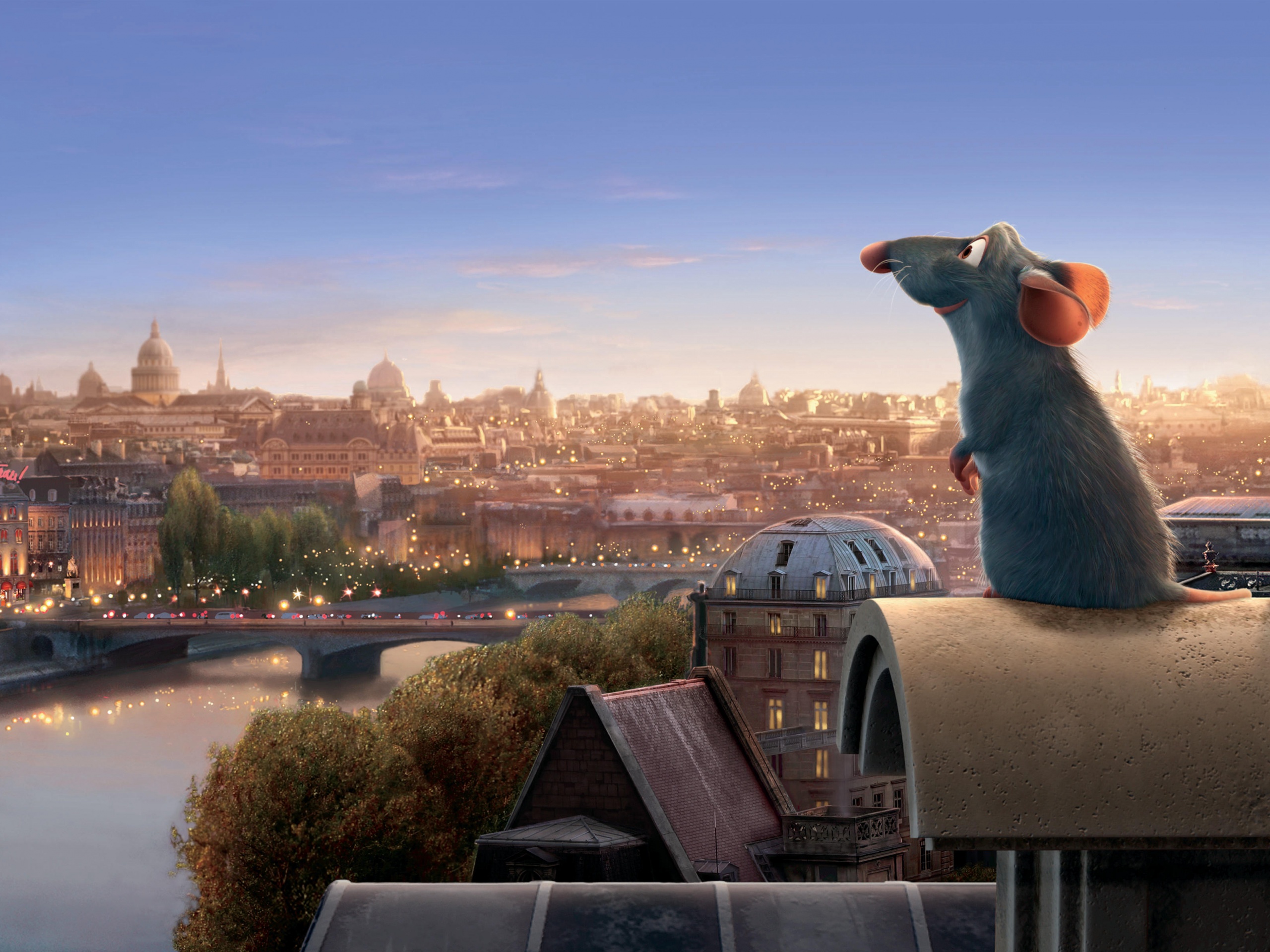 Рататуй на фоне Парижа обои