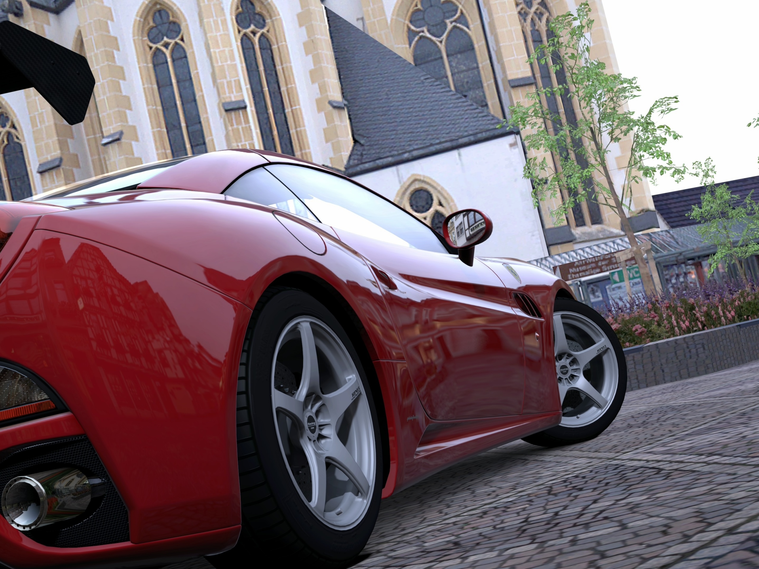 Ferrari на мостовой обои