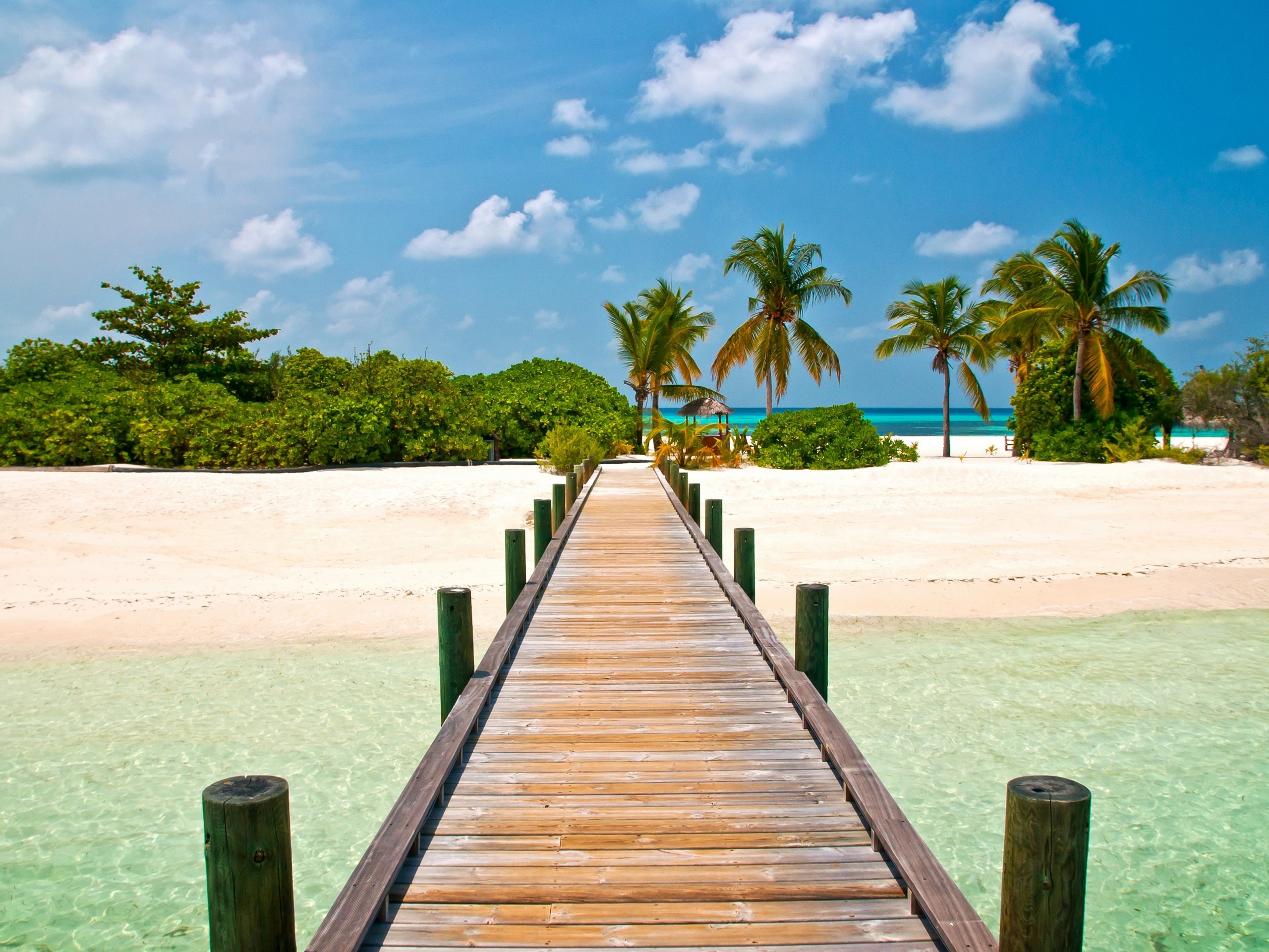 Пирс на тропическом острове обои