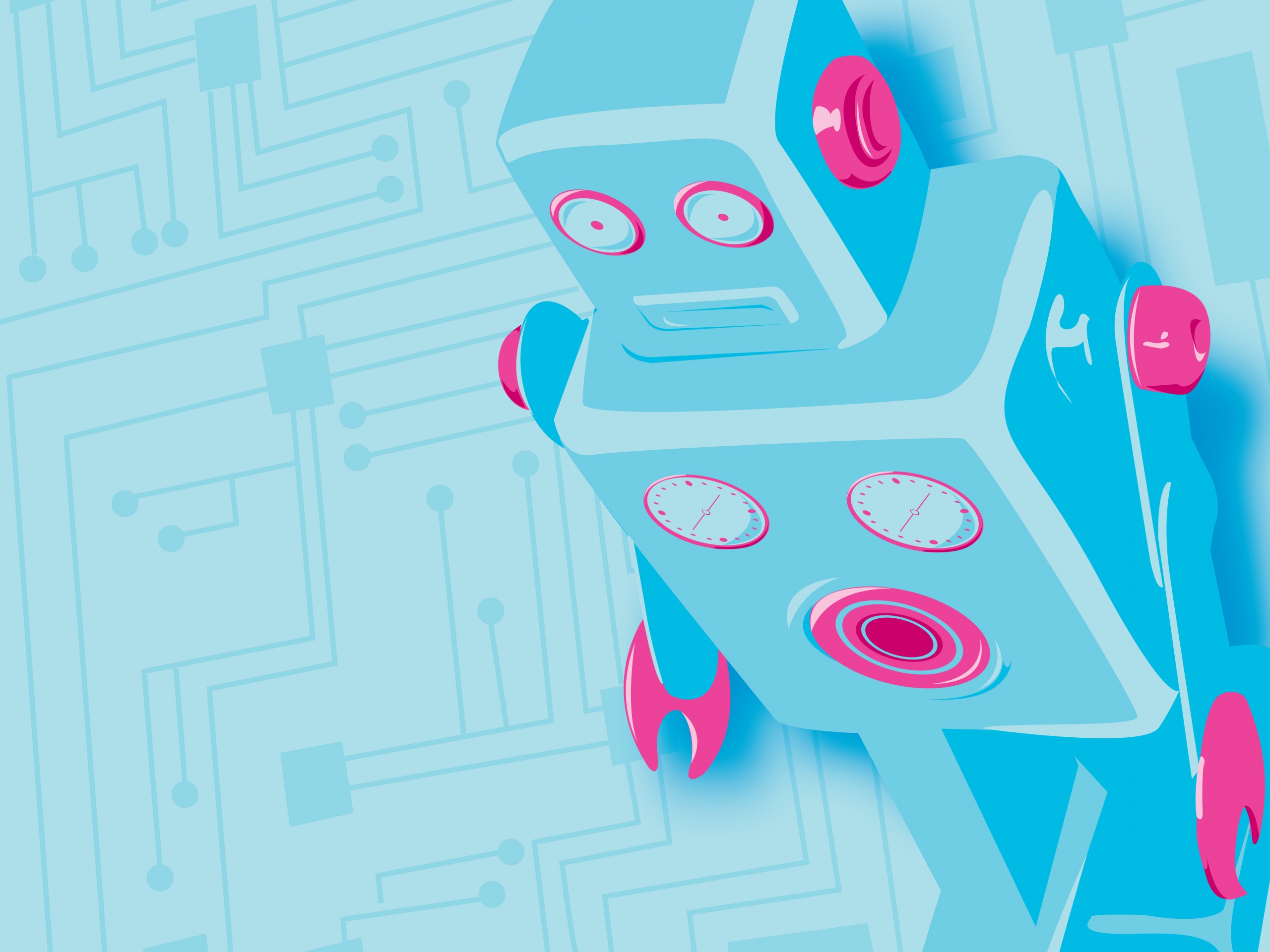 Векторный робот обои