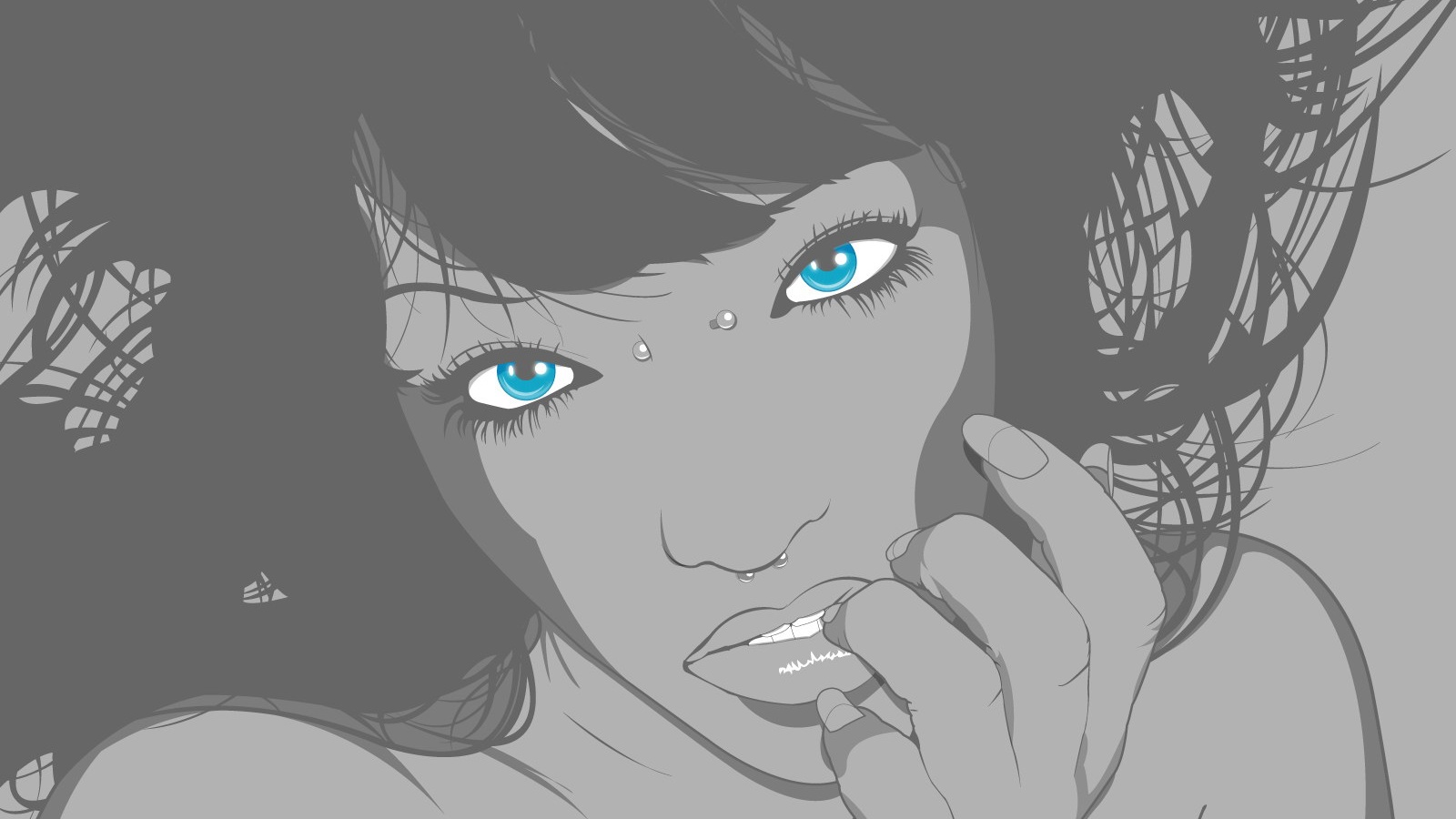 Девушка с пирсингом обои