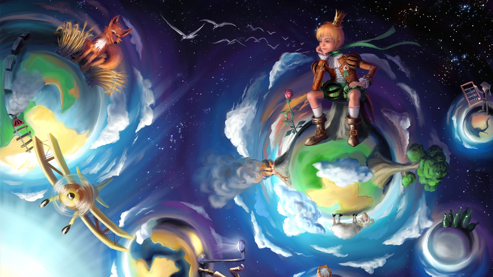 Арт на сказку Маленький Принц обои