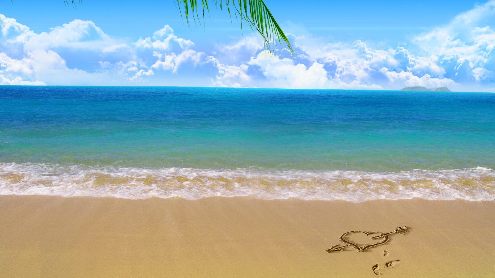 Любовь на океанском берегу обои