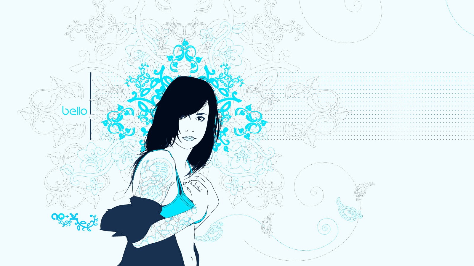 Векторная девушка обои