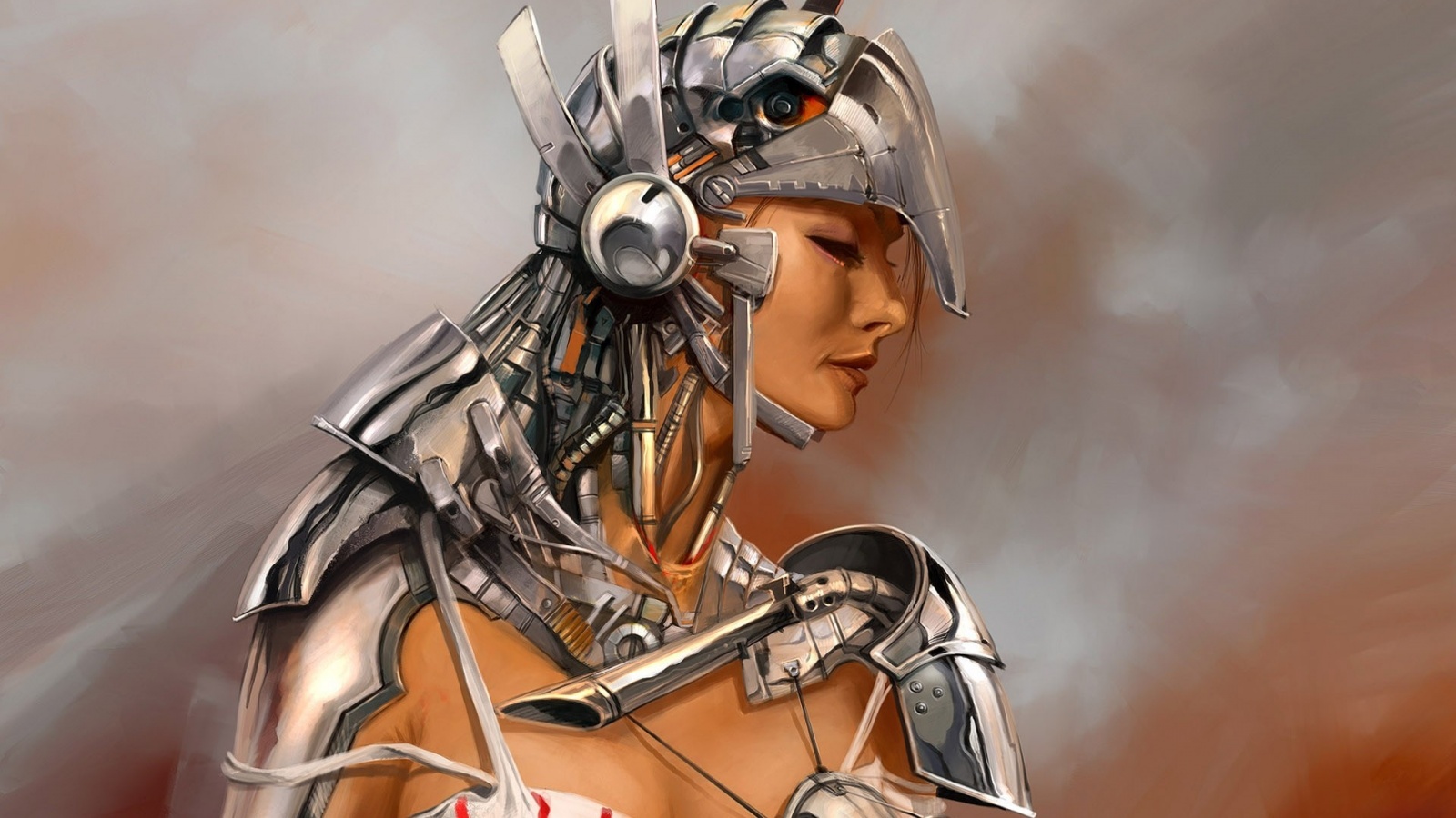 Девушка в силовой броне обои