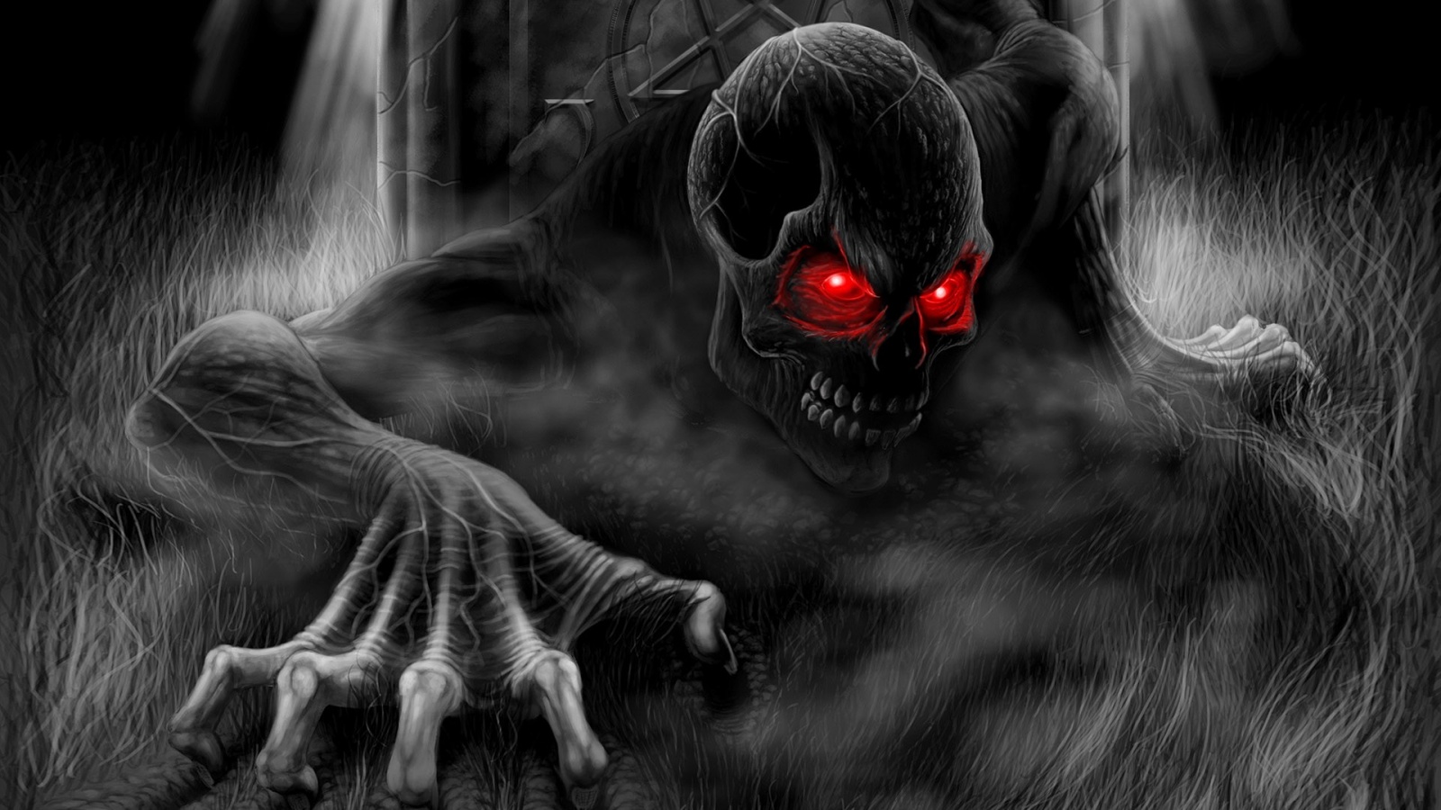 Черный труп вылезает из могилы обои