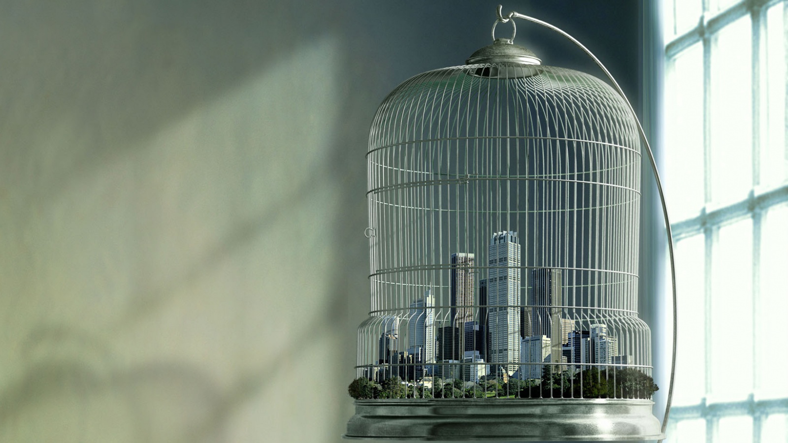 Город в клетке обои