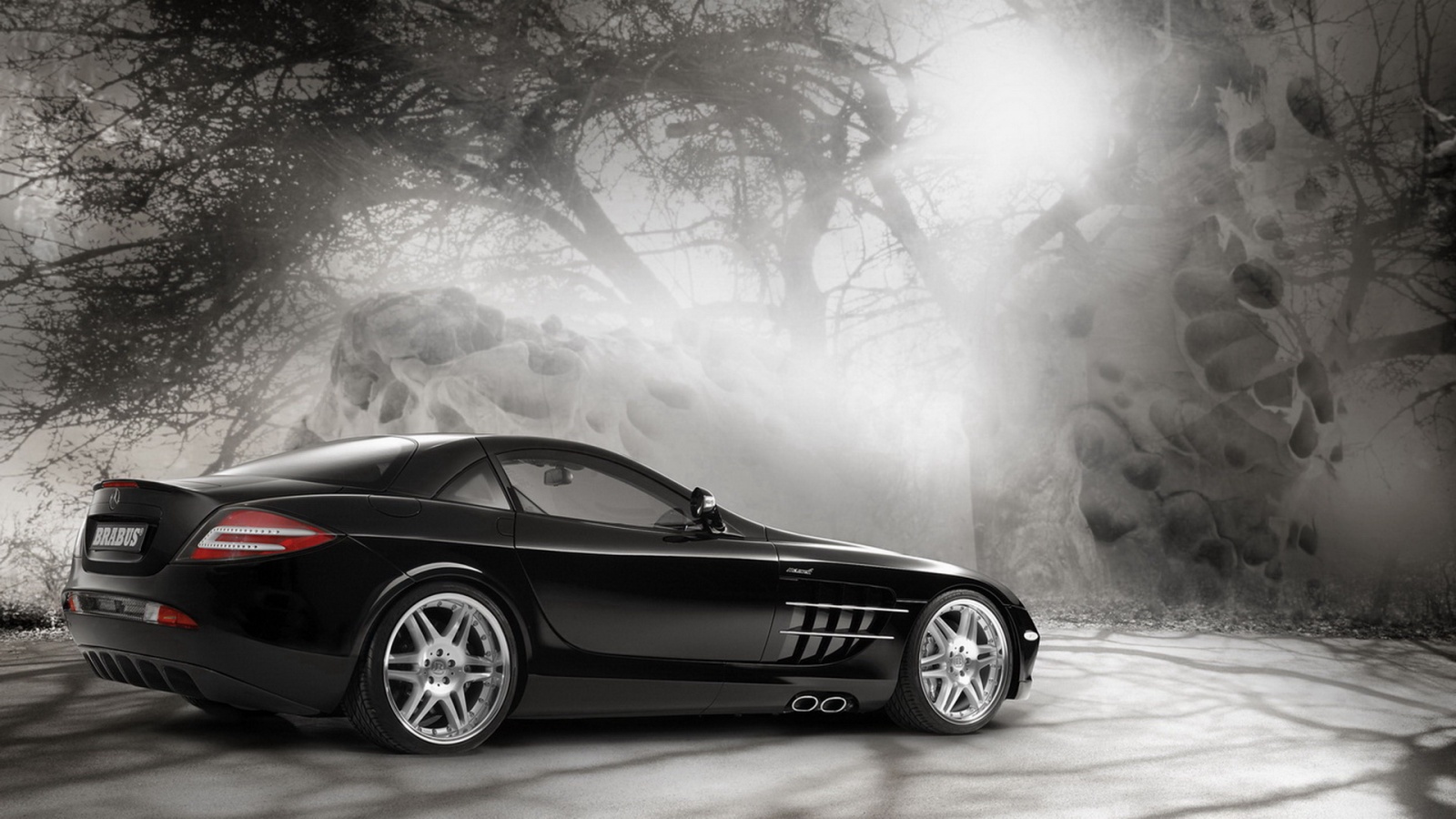 Черный спорткар Мерседес обои