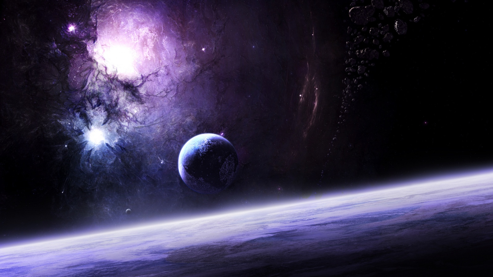 Черный космический туман обои