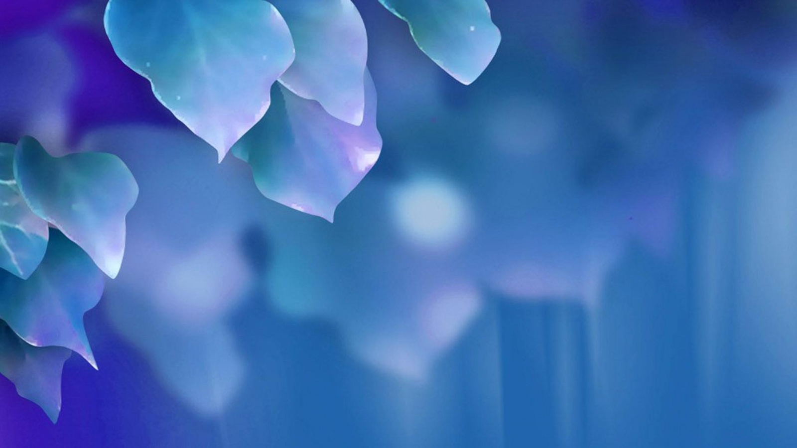 Синие листья обои