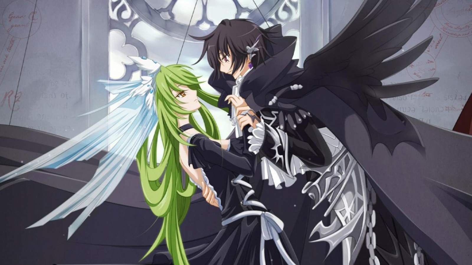 Танец под витражом обои