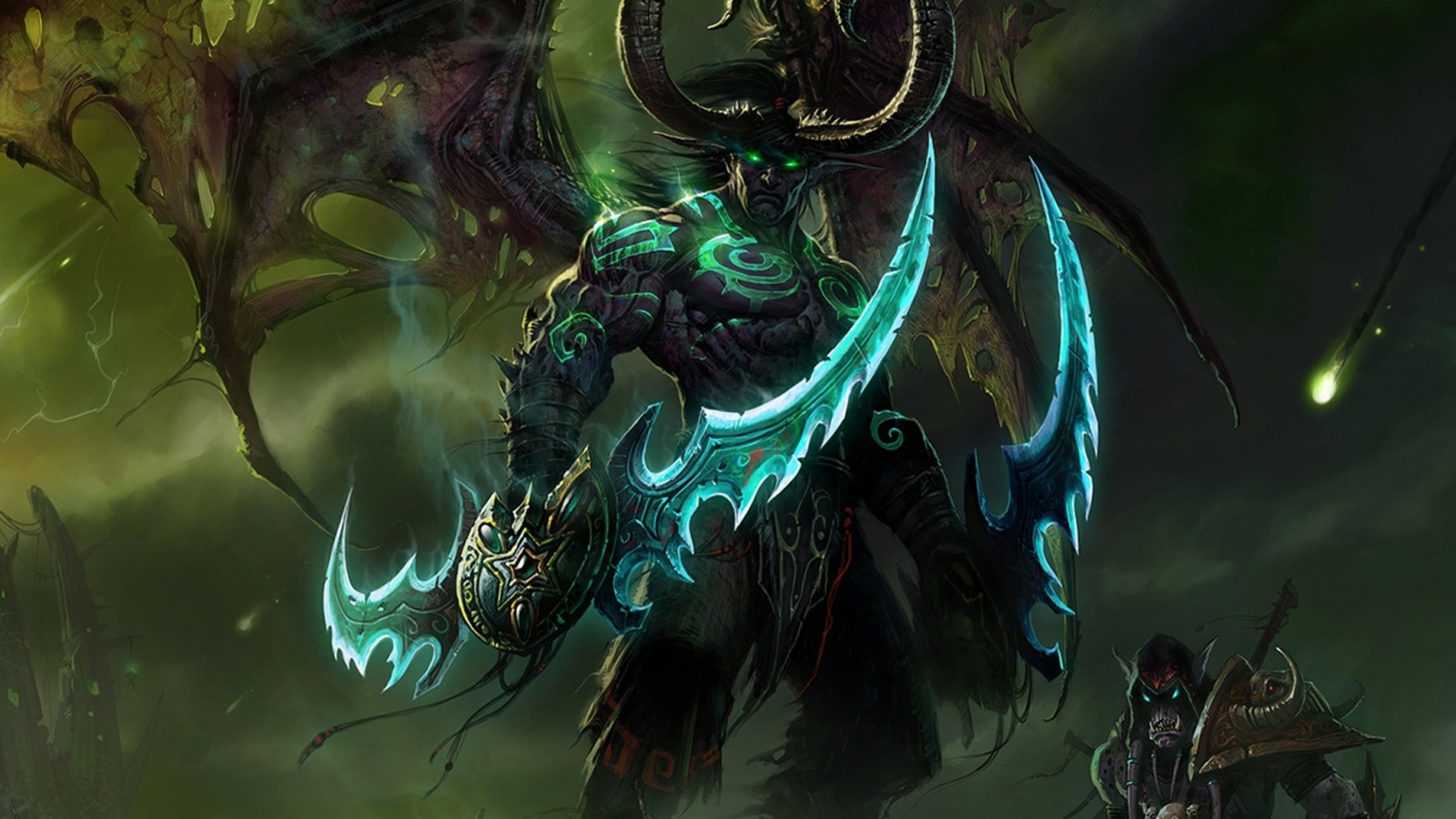 Иллидан с клинками обои