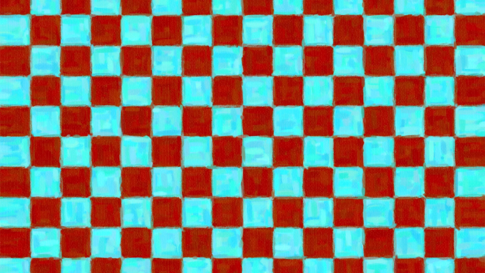 Рисованные красно-голубые клетки обои