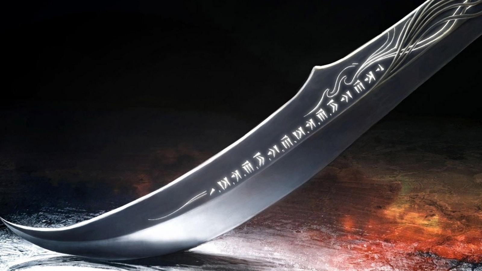 Клинок с магическими рунами обои