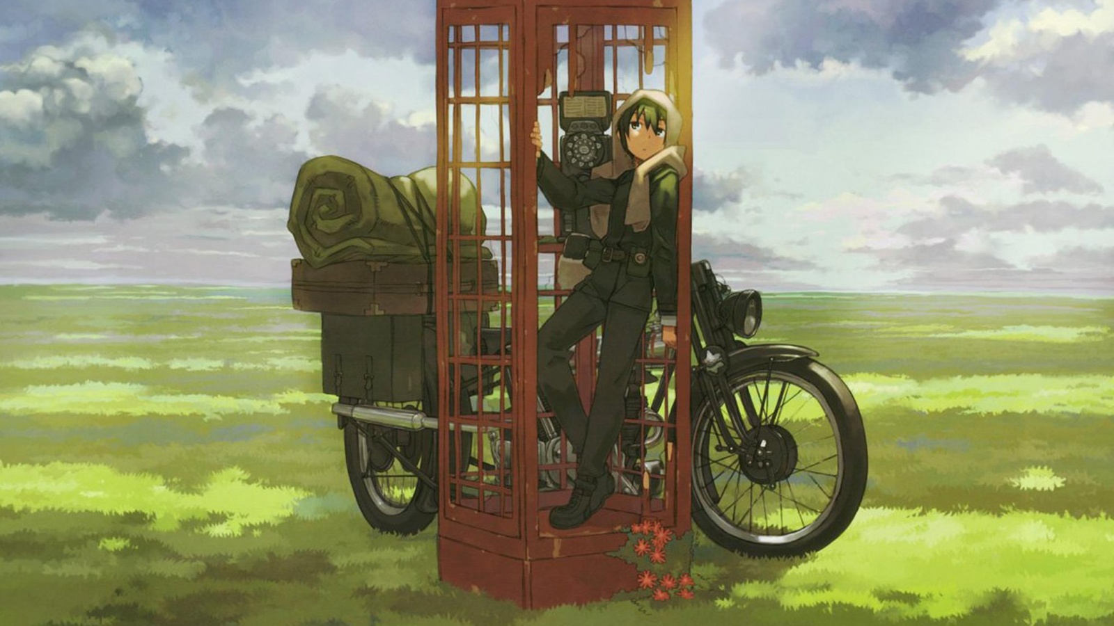 Парень в телефонной будке обои