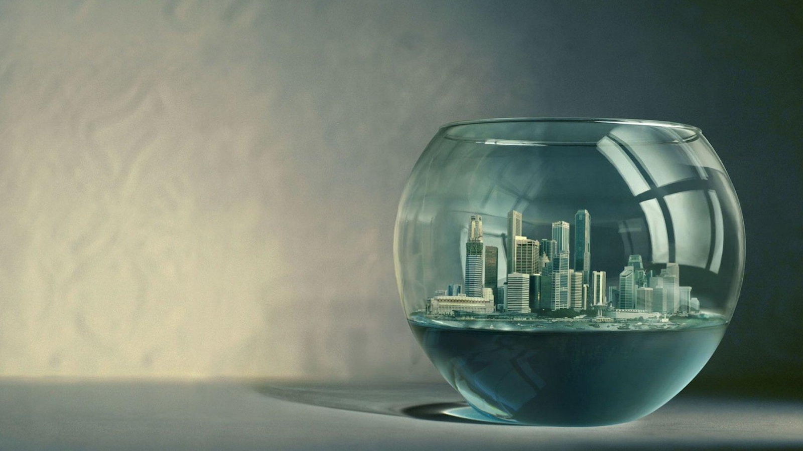 Город в аквариуме обои