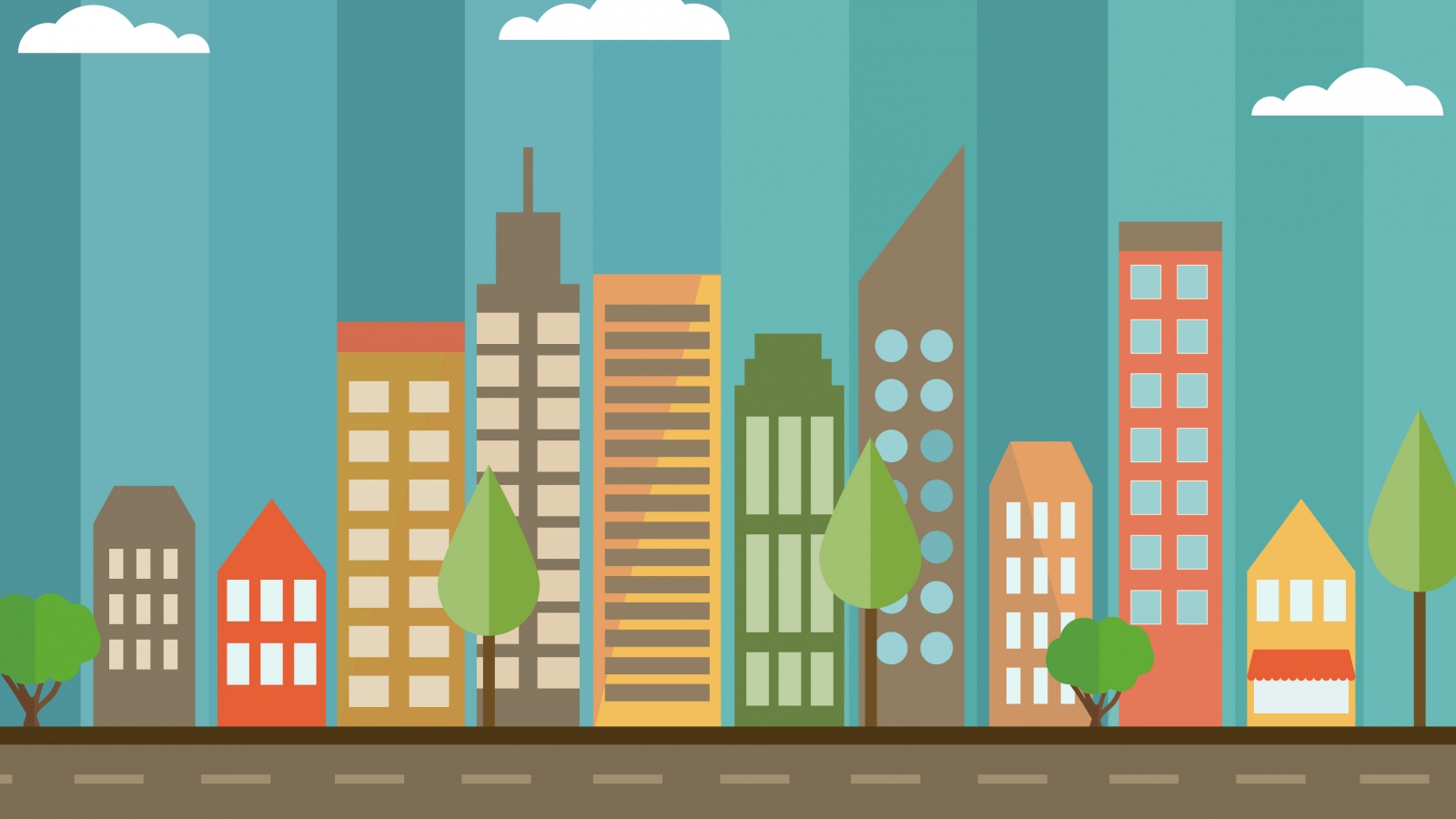 Векторный рисунок города обои