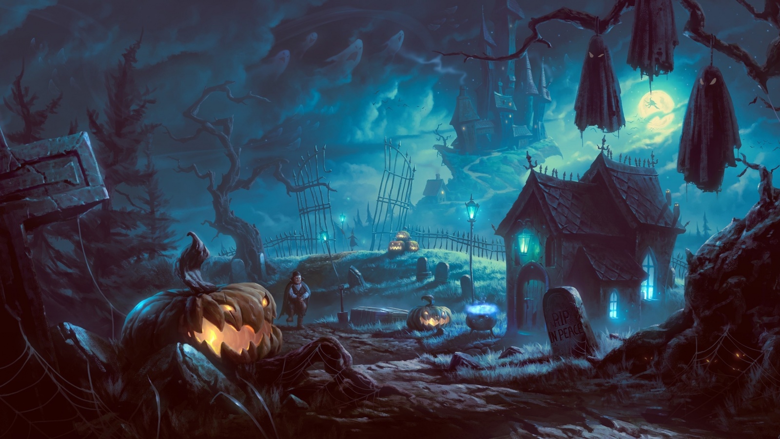 Кладбище на Хэллоувин обои
