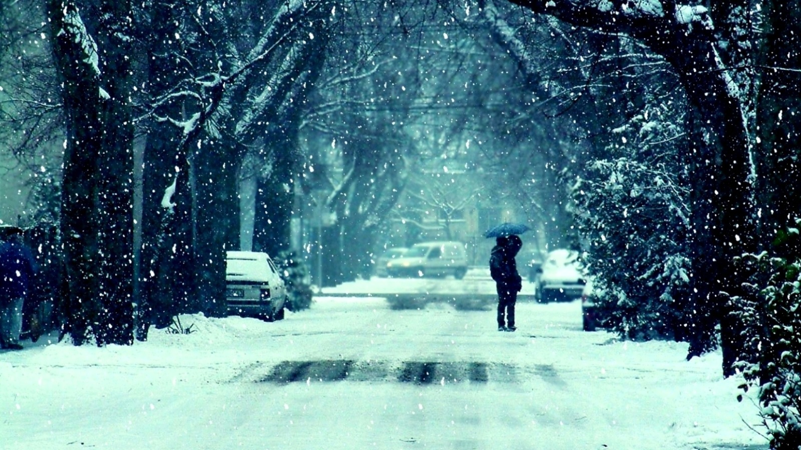 Зимняя улица обои