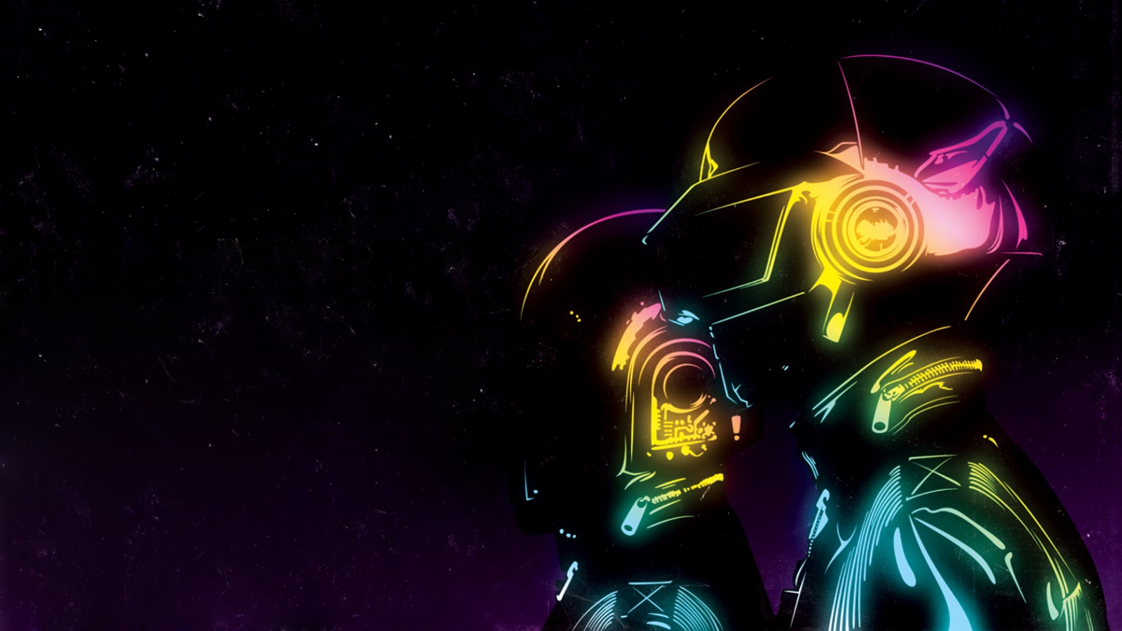 Яркий скетч Daft Punk обои