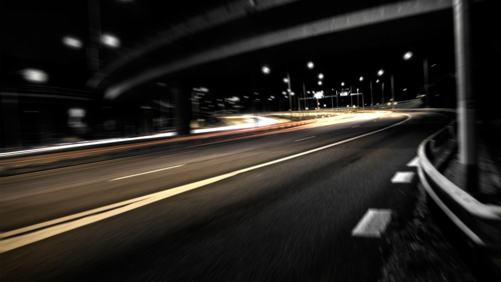 Дорога в ночном городе обои