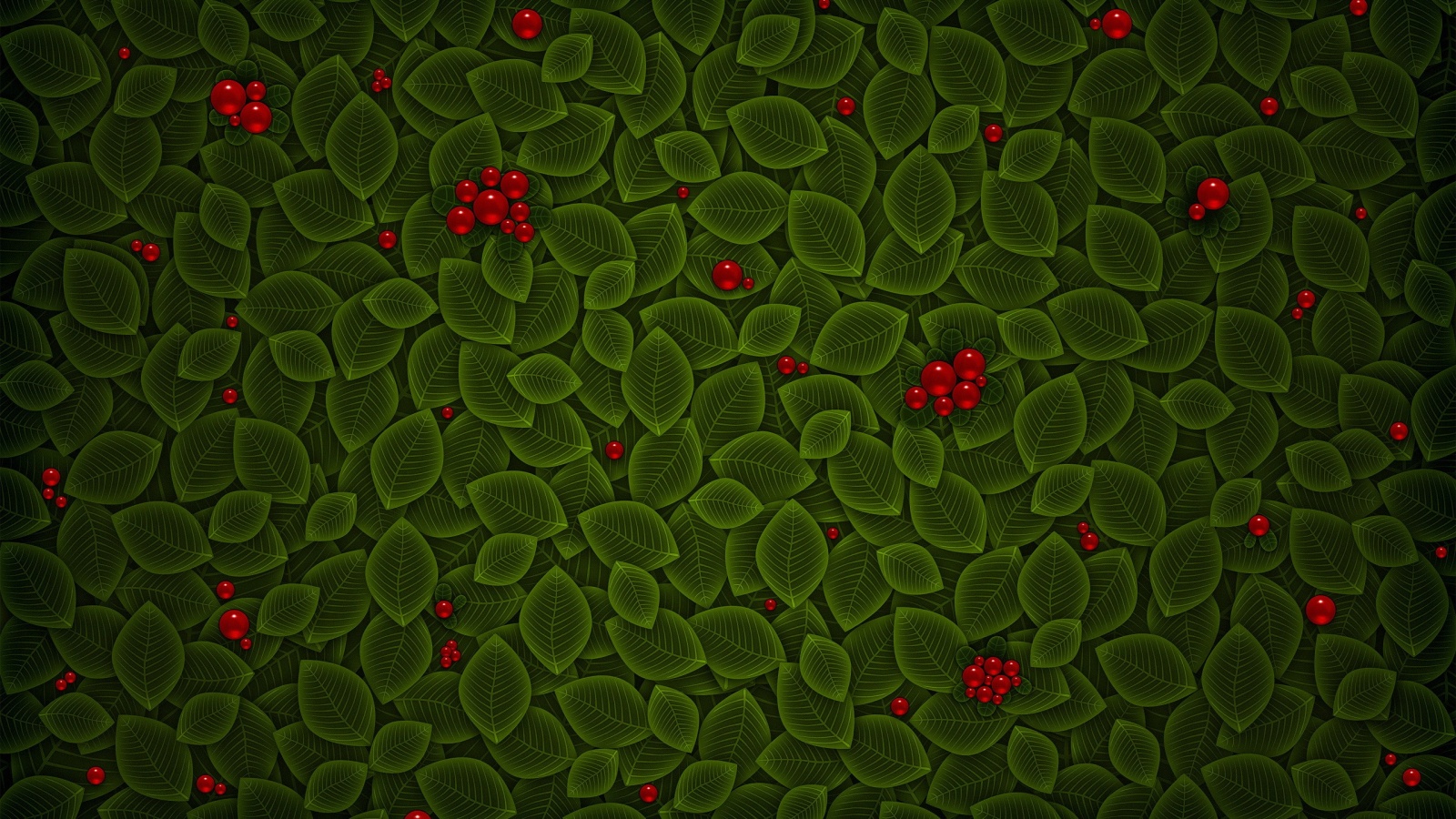 Векторные листья с ягодами обои